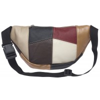 Lorenz Cow Hide Multi "Rounded" Bumbag with 4 Zips